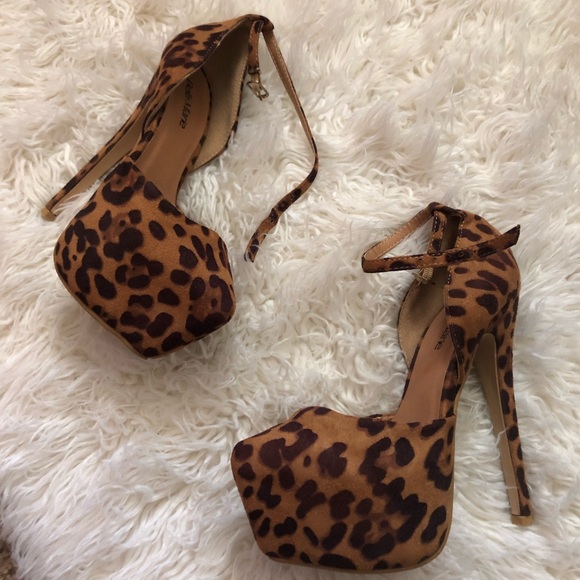 leopard print platform sandals